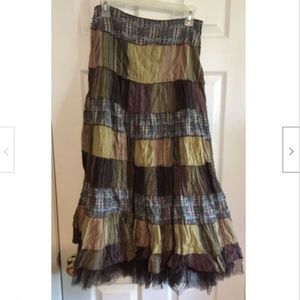 My Industry Skirt sz 8 M Tiered Patchwork Festival